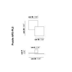 Puzzle Double Square Wall/Ceiling lamp | ProfessioneLuce